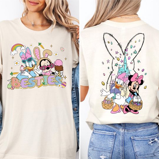 Disney Minnie And Daisy Easter Day Shirt, Happy Easter Day Tee, Daisy And Minnie Besties Shirts, Easter Vacation Shirt, Minnie And Daisy Tee