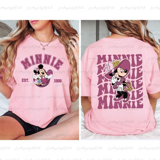 Easter Minnie Mouse 2 Sided Shirt, Easter Mickey And Friends Shirt, Disney Easter Vacation Family Egg Shirt, Easter WDW Family Tee, BYA228-3