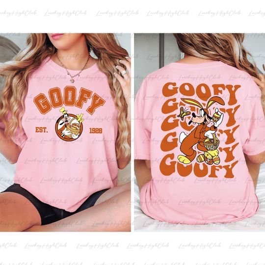 Happy Easter Goofy 2 Sided Shirt, Goofy Dog Easter Day Shirt, Mickey Family Party Shirt, Disney Easter Holiday Tee, WDW Gift Tee, BYA228-11