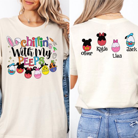 Disney Chillin With My Peeps Shirt, Mickey And Friends Family Easter Day Shirt, Mickey And Friends Egg Tee, Mom Easter Shirt, Mama Bunny Tee