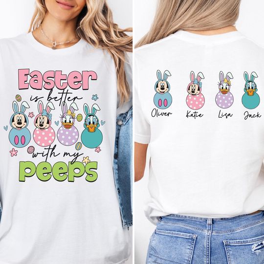 Disney Easter s Better With My Peeps Shirt, Mom Easter Shirt, Mama Bunny Tee, Mickey And Friends Family Easter Day Shirt, Mickey Egg Shirt