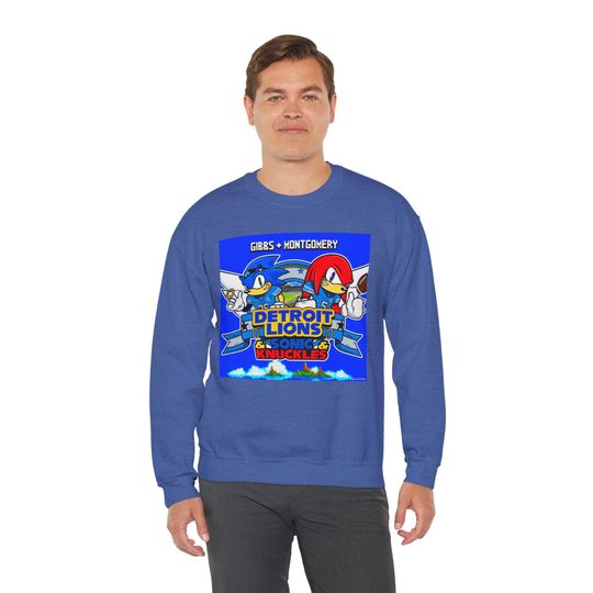 Detroit Football Tribal Sonic and knuckles Emblem, Comfortable Athletic Sweatshirt, Perfect Gift for Holidays