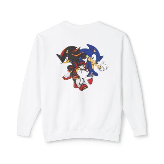 Sonic & Shadow Unisex Sweatshirt, Gamer Crewneck Jumper, Video Game Fan Apparel, Gift for Gamers, Retro Gaming Top