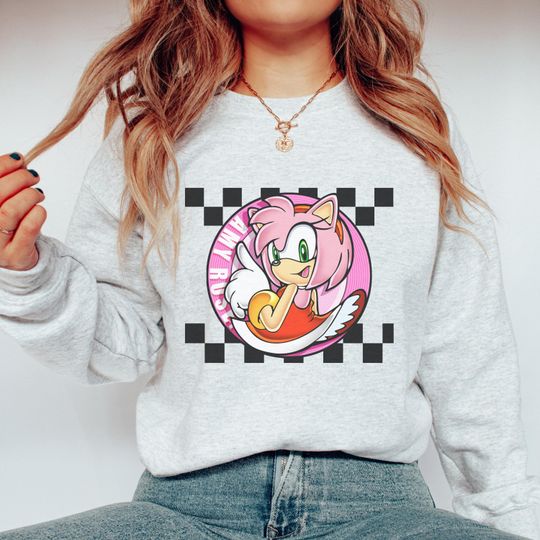 Amy Rose Sweatshirt Unisex Sonic Gamer Sonic Merch Sonic Party Shirt Sonic Hedgehog Gifts Gamer Sweater Sonic Adventure 2 Amy Rose Hedgehog