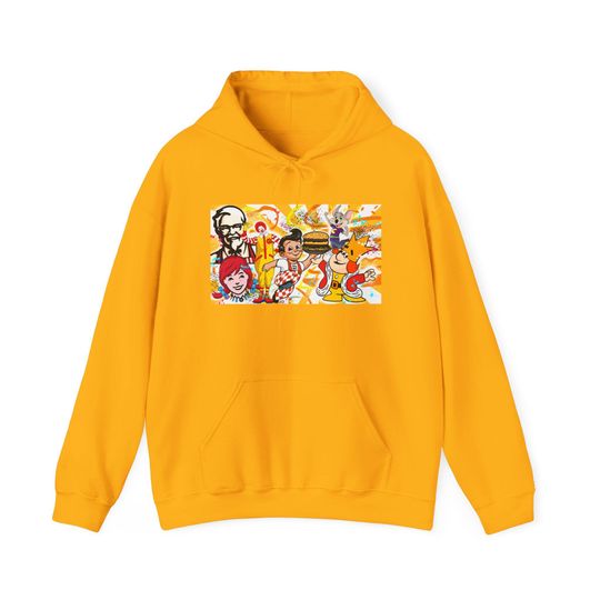 Pick Your Poison Fast Food Hoodie featuring Big Boy McDonald's, Burger King, Bob's Big Boy, Colonel Sanders and Wendy's parody