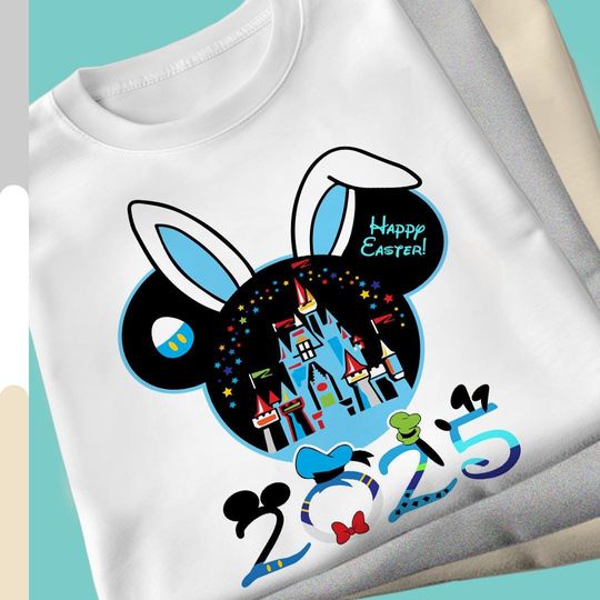 Disney Easter Matching Shirts - Family Easter Vacation 2025 - Bunny Ears Castle Tee - Spring Break Disney Trip Outfits for Kids & Adults