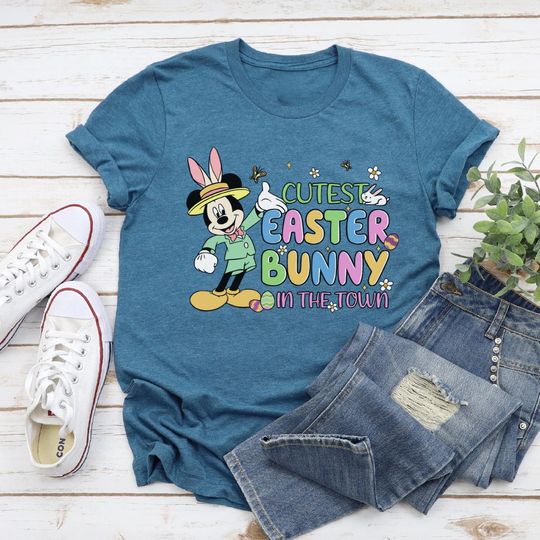 Discover Cutest Easter Bunny In The Town Disney Shirt, Mickey Easter Shirt, Disney Easter Bunny Tee, Spring Disney Family Shirt, Disneyworld Easter