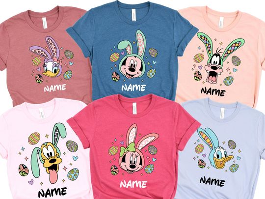 Custom Disney Easter Shirts, Custom Disney Happy Easter Shirt, Disney Bunny Eggs Happy Easter Trip Tees, Custom Disney Family Matching Shirt