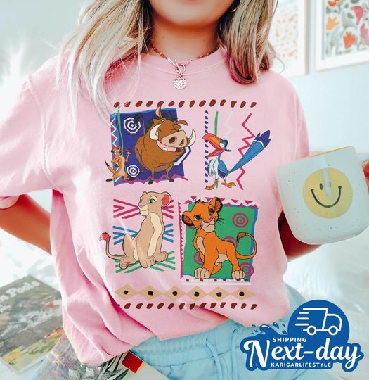 Vintage 90s Disney Lion King Simba And Timon Comfort Colors Shirt, Retro Disney Lion King Shirt, Hakuna Matata Shirt, Disney Family Shirts