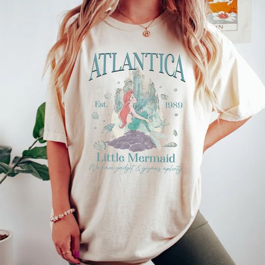 Discover Vintage 90s Disney Little Mermaid Comfort Colors Shirt, Atlantica Little Mermaid Ariel Shirt, Ariel Shirt, Disney Vintage Princess Shirts