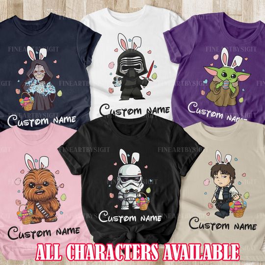 Custom Star Wars Easter Shirts, Cute Easter Outfit, Easter Bunny Lover T-shirt, Family Shirt, Star Wars Easter Gift Shirt, Bunny Sweatshirt
