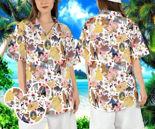 Beauty and the Beast Princess Belle Beach 3D HAWAII SHIRT
