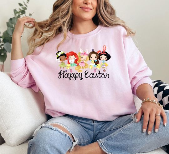 Disney Princess Hoodie, Disney Happy Easter Sweatshirt, Happy Easter Princess Sweatshirt, Snow White Easter Hoodie, Cinde Easter Hoodie