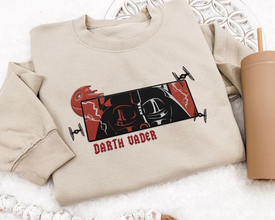 Embroidered Vintage Darth Vader Star Wars T-shirt, Hollywood Studio Galaxy's Edge Shirt, Star Wars, Disneyland 2025 Family Trip Matching Tee