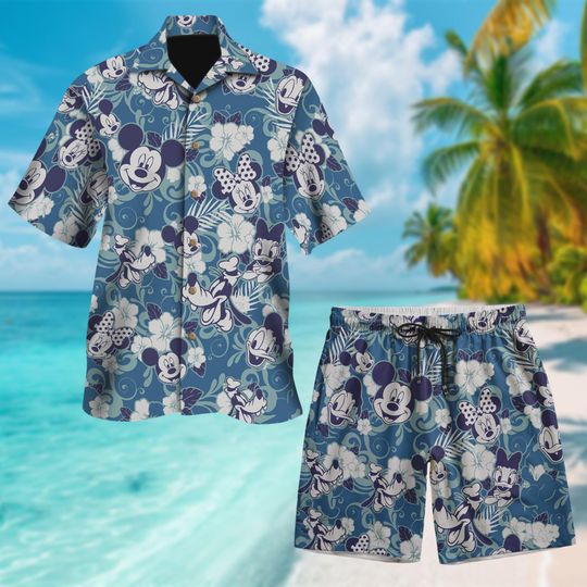 Mickey Mouse Hawaiian Shirt, Minnie Mouse Aloha Shirt, Donald Daisy Duck Family Button Up, Goofy Summer Beach Hawaii Shirt