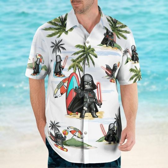 Darth Vader Button Shirt And Short, Star Wars Hawaiian Shirt, Disney Trip Shirt, Magic Kingdom Tee, Summer Vacation Shirt, Gift For Fan