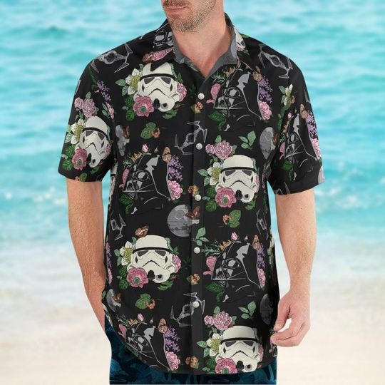Stormtrooper Button Shirt and short, Star Wars Hawaiian Shirt, Disney Trip Vacation Shirt, Magic Kingdom Tee, Beach Shirt, Gift For Fan