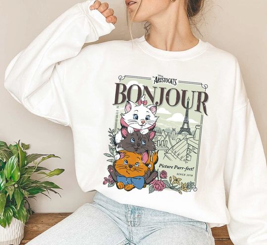 The Aristocats Sweatshirt , Disney Sweatshirt , Disney The Aristocats Marie Sweatshirt