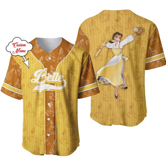 Belle Princess Beauty Yellow Patterns | Custom Disney Jersey