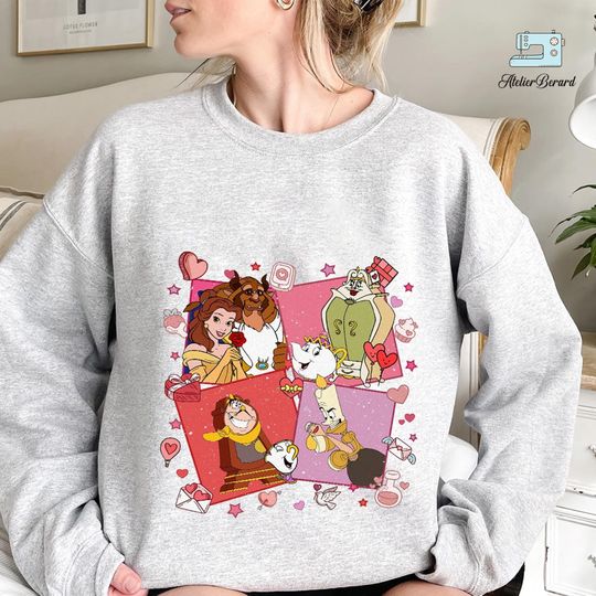 Disney Valentine's Day Shirt, Beauty and Beast Valentine Sweatshirt