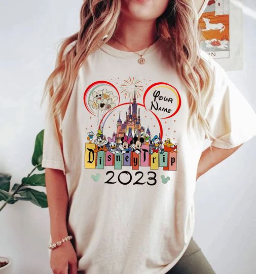Custom Disney Trip 2023 Comfort Colors Shirt, Disney Family Trip Shirt