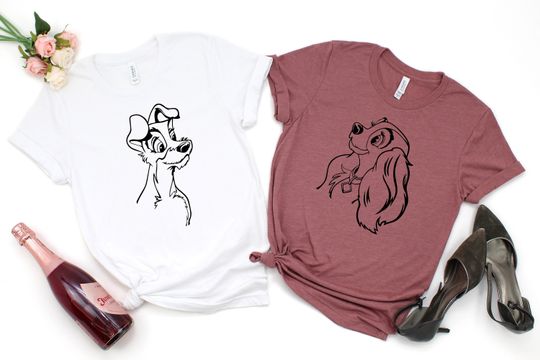 Lady And Tramp, Lady And The Tramp Shirt, Disney Couple Love Shirt, Disney World Shirt
