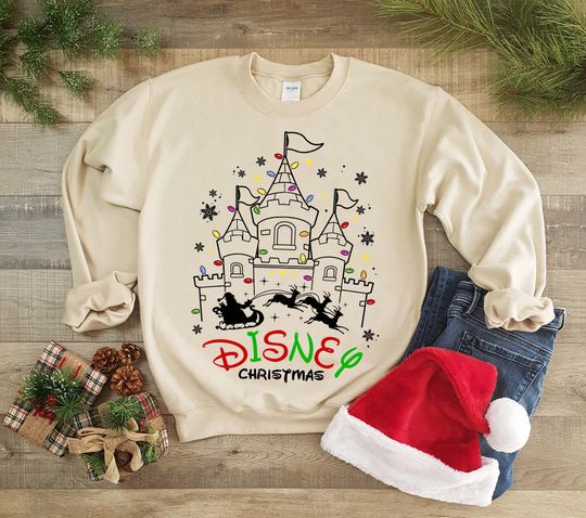 Magic Kingdom Christmas Sweatshirt, Disney Family Matching Sweatshirt, Disney Castle Sweatshirt