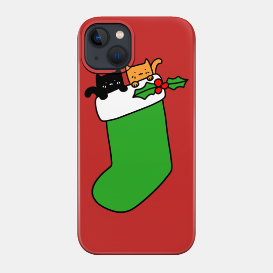 Black and Orange Stocking Kittens - Kitten - Phone Case
