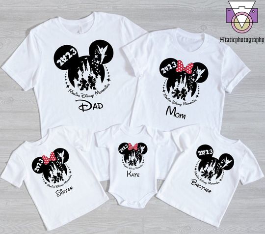 Discover 2023 Making Family Memories Shirt, Personalized Minnie and Mickey Outfits, Disneyland Family Matching Shirt