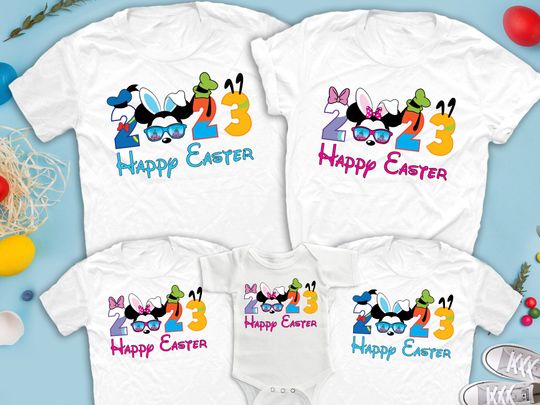 Happy Easter 2023 Shirts, Disneyland and Disneyworld Easter matching shirts