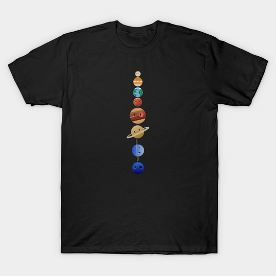 Cute Solar System - All Lined Up - Space - T-Shirt