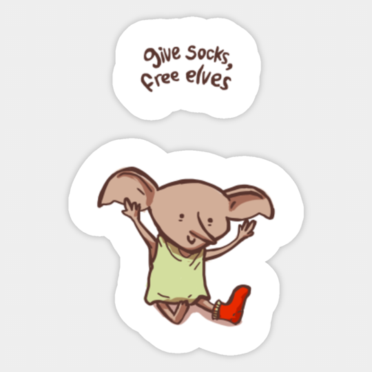 Give socks, free elves! - Harry Potter - Sticker