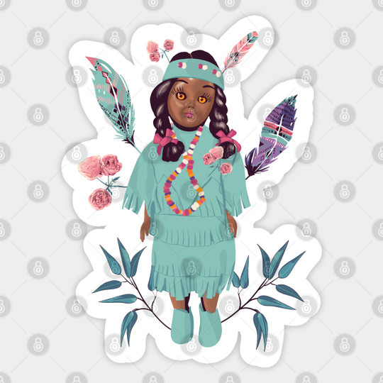 Native American Indian doll - Doll - Sticker