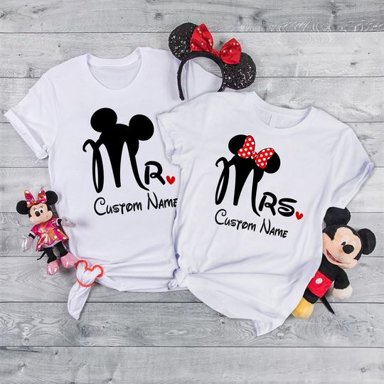 Couple Disney Matching Shirts, Mr and Mrs Disney Valentine's Day