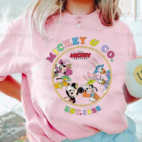 Disney Easter 1928 Shirt, Mickey And Friends Happy Easter Matching, Easter Bunny Family Shirt