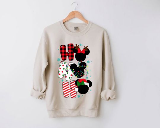 Ho Ho Ho Disney Christmas Sweatshirt, Disney Christmas Sweatshirt