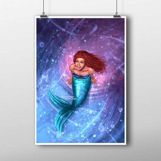 Discover Little Mermaid Ariel Disney Print Halle Bailey Poster