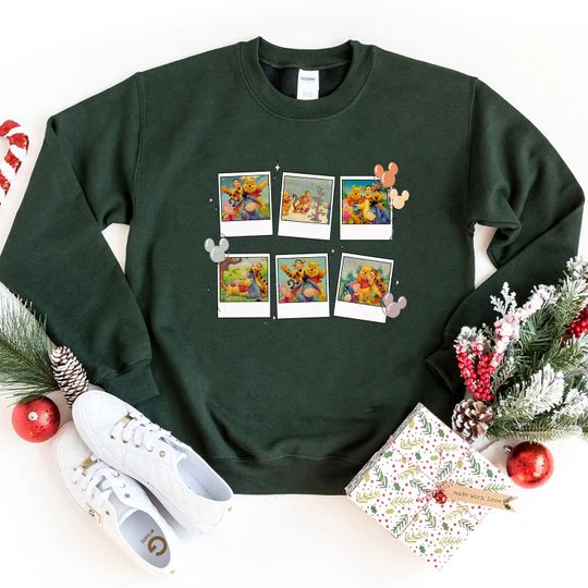 Retro Disney Winnie The Pooh Shirt Disney Characters Polaroid Sweatshirt