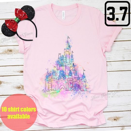 Watercolor Castle Shirt, Disney Shirt, Magic Kingdom Shirt, Disney Family Vacation