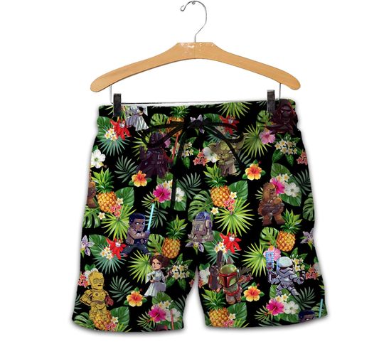 Discover Star Wars Darth Vader Storm Trooper Black Green Summer Tropical Disney Shorts