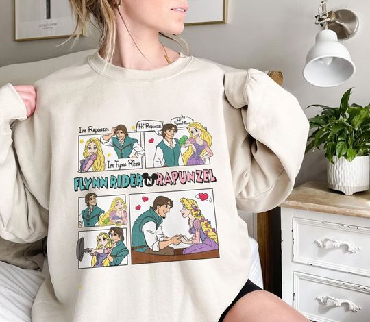 Tangled Couple Sweatshirt, Rapunzel And Flynn Rider Couple Sweatshirt, Disney Valentines Sweatshirt