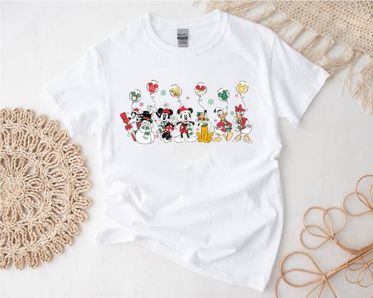 Mickey Squad Christmas Tee, Disneyland Snowman Mickey Shirt