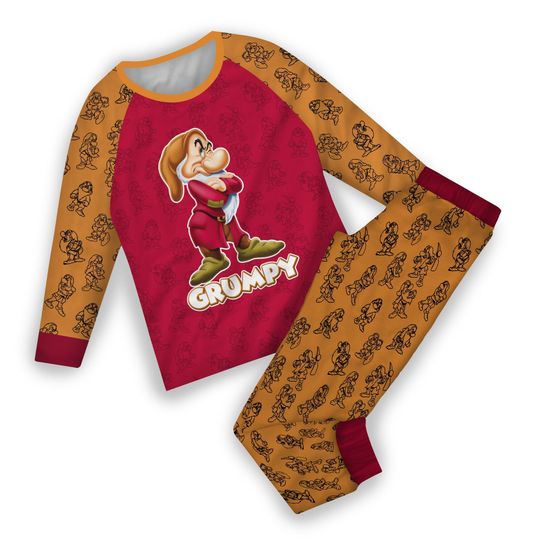 Red Orange Grumpy Dwarf Disney | Family Matching Pajamas Set