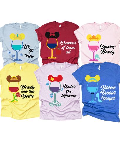 Disney Drinking Tee, Epcot Drinking Around the World Shirt,  Food and Wine Drinking Shirts