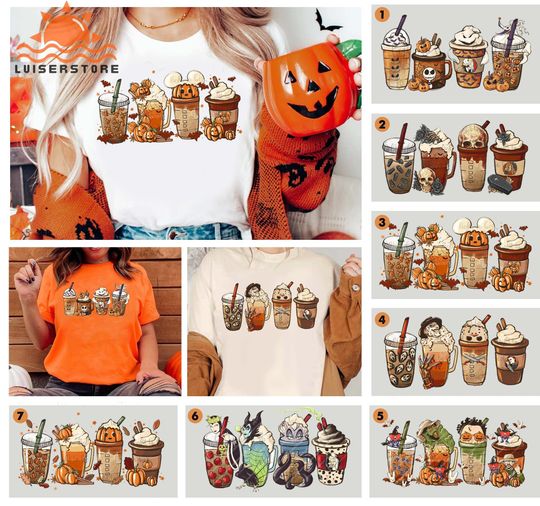 Disney Halloween Horror Coffee Shirt, Horror Movie Halloween Sweatshirt, Coffee Lover Shirt