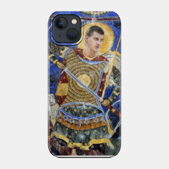 Nikola Jokic As Warrior Fresco Serbian Orthodox - Jokic - Phone Case