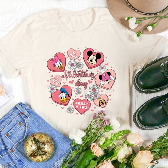 Disney Happy Valentine's Day Shirt, Sweatshirt, Hoodie, Retro Valentines Couple