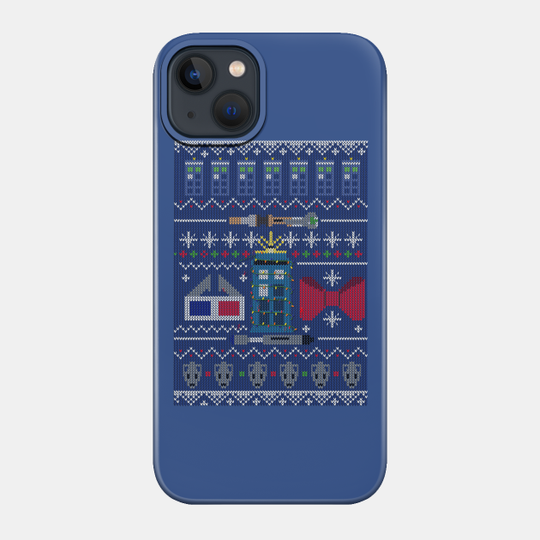 Who Christmas Sweater - Tardis - Phone Case