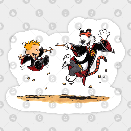 Magical Wizard Calvin and Hobbes - Magic - Sticker