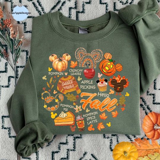 Disney Fall Doodle Sweatshirt, Fall Vibes Sweatshirt